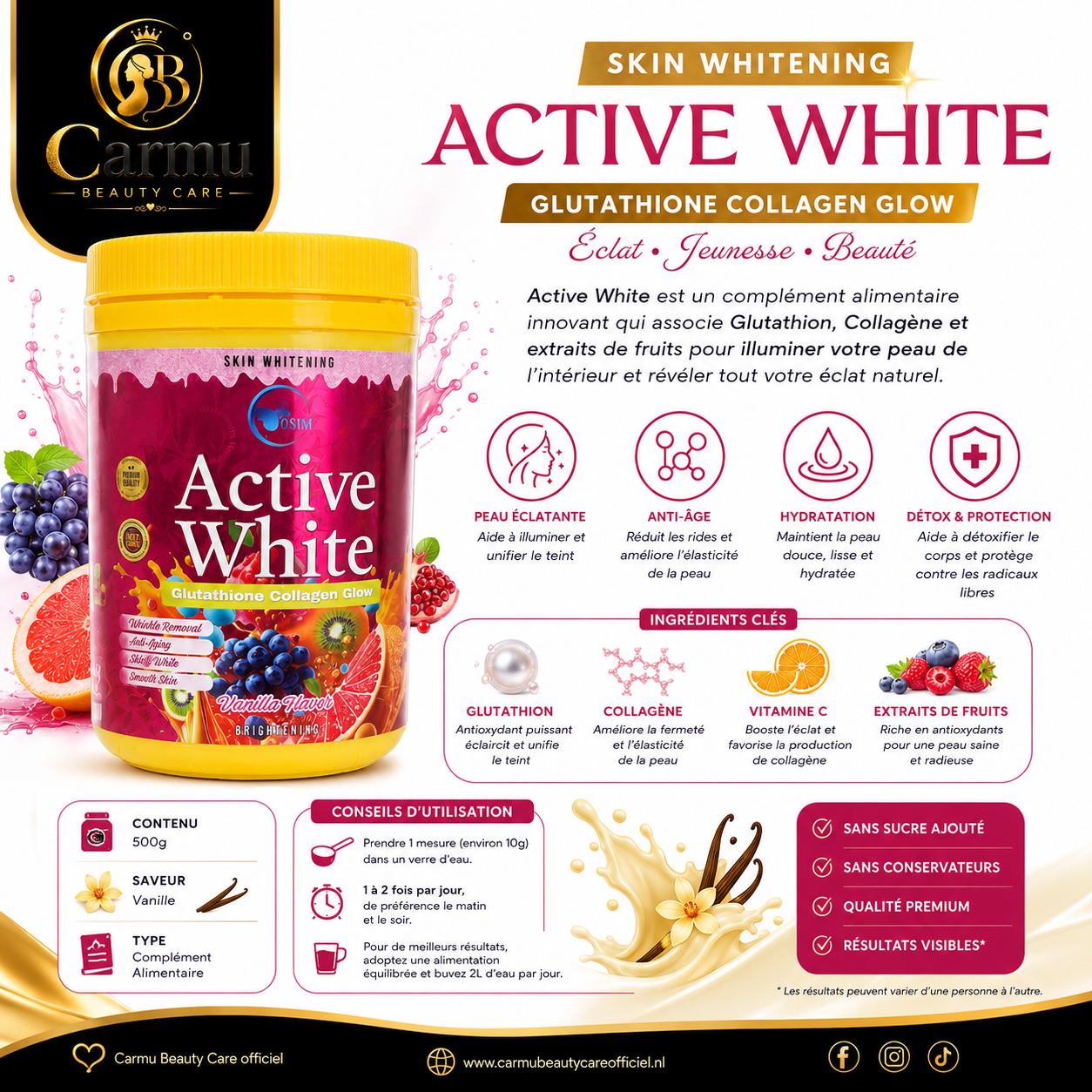 ACTIVE WHITE – Glutathione Collagen Glow