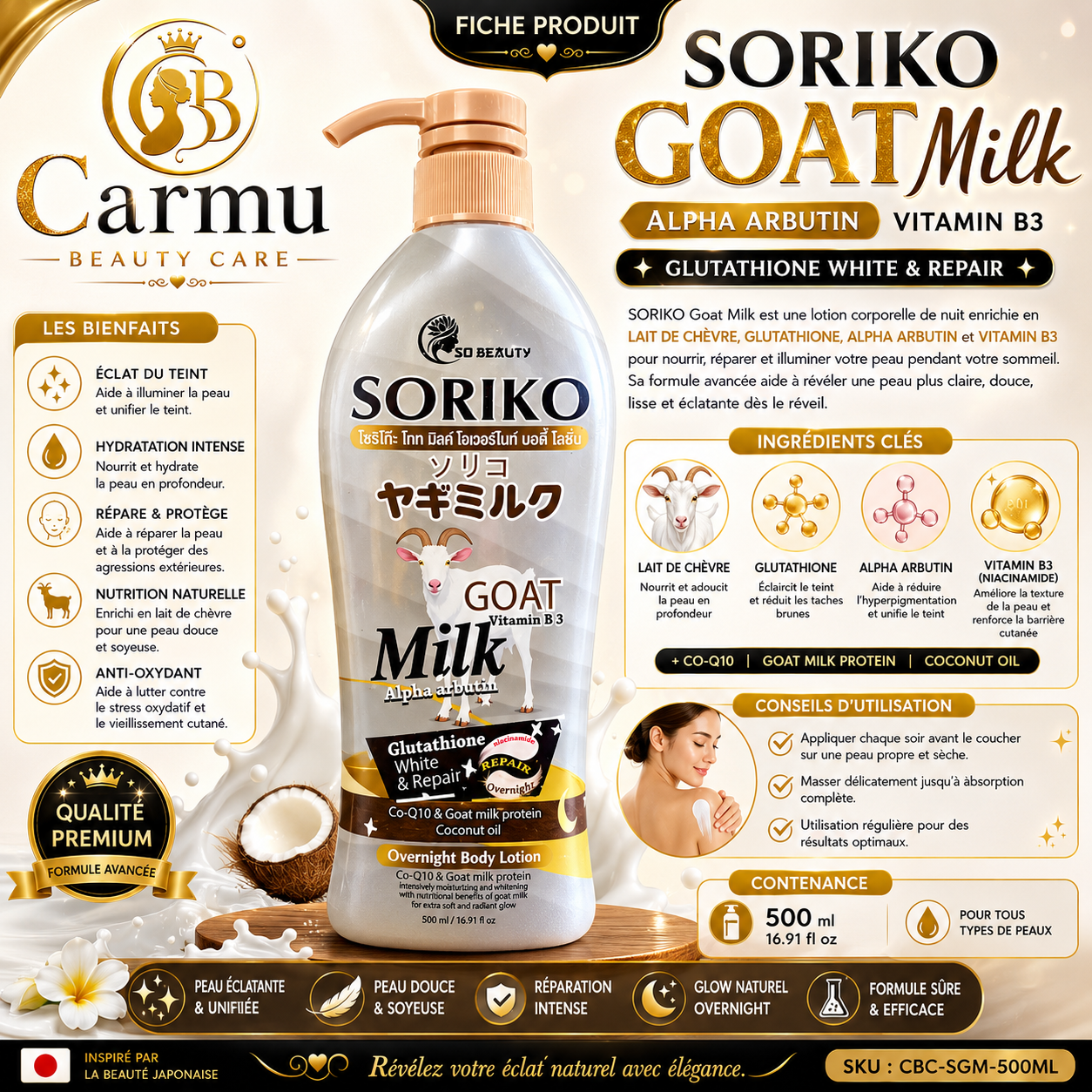 SORIKO GOAT MILK OVERNIGHT BODY LOTION