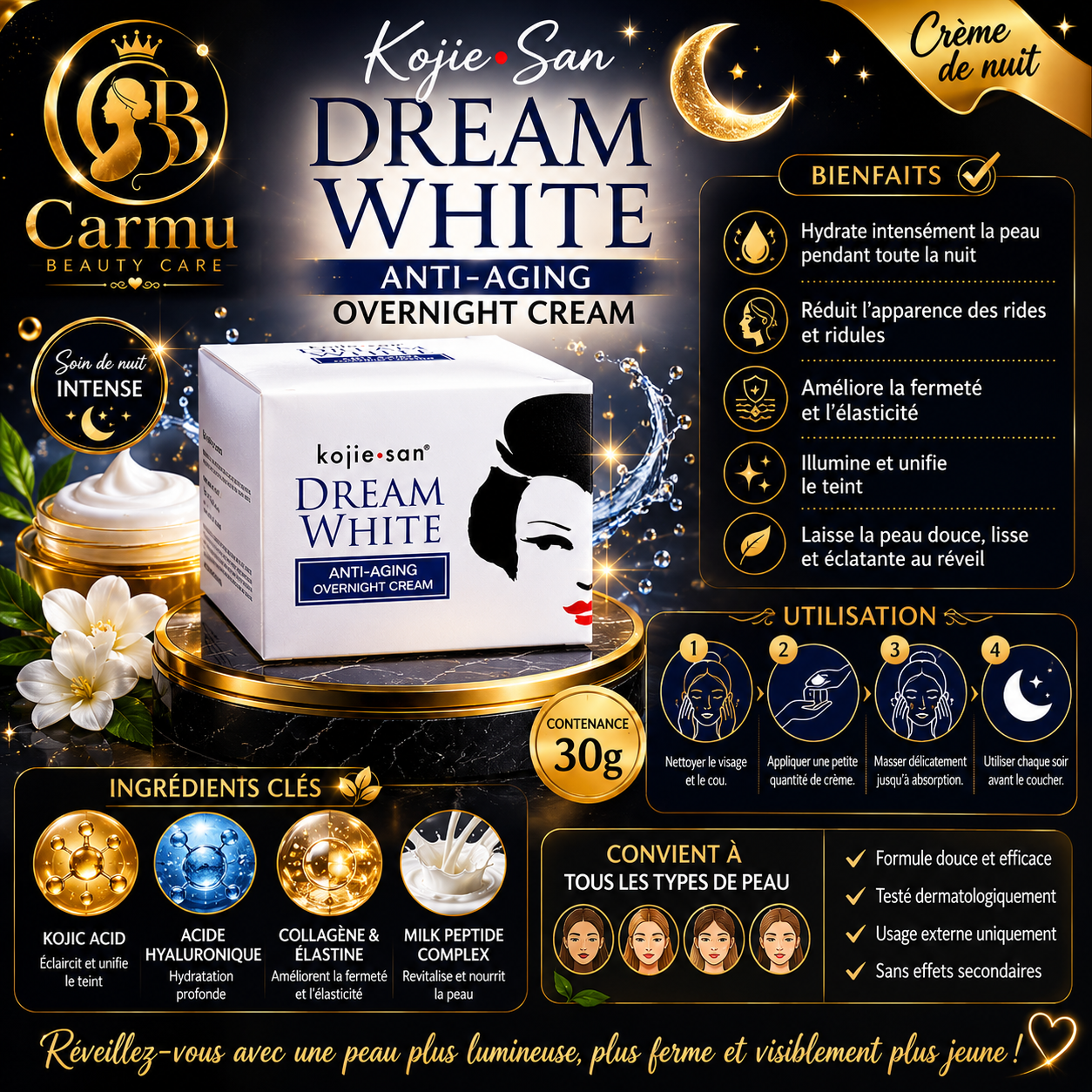 Kojie•San Dream White – Anti-Aging Overnight Cream