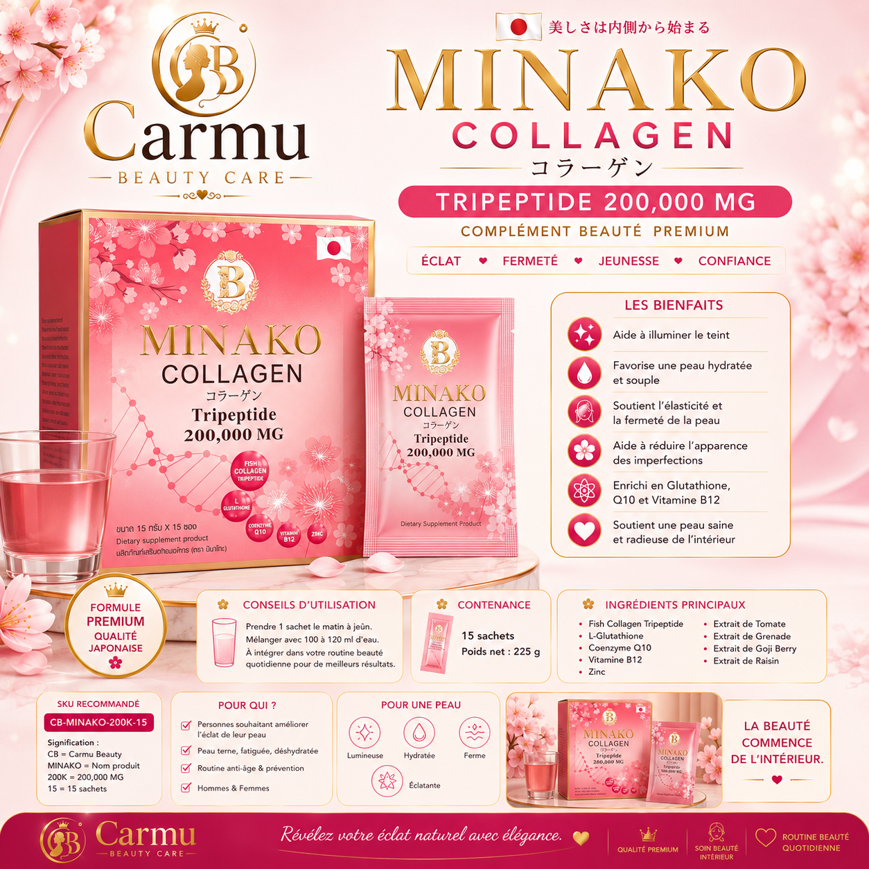 Minako Collagen Tripeptide 200,000 MG